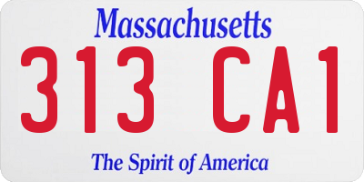 MA license plate 313CA1
