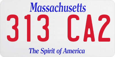MA license plate 313CA2