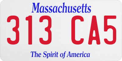 MA license plate 313CA5