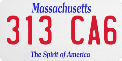 MA license plate 313CA6