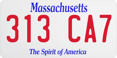 MA license plate 313CA7