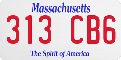 MA license plate 313CB6