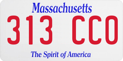 MA license plate 313CC0