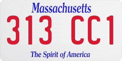 MA license plate 313CC1
