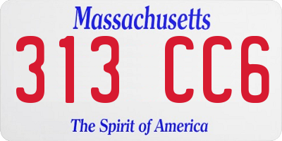 MA license plate 313CC6