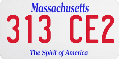 MA license plate 313CE2