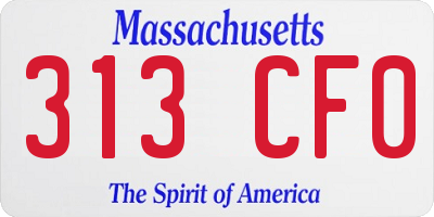 MA license plate 313CF0