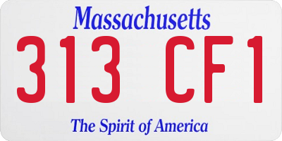 MA license plate 313CF1