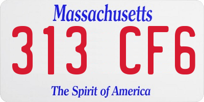 MA license plate 313CF6