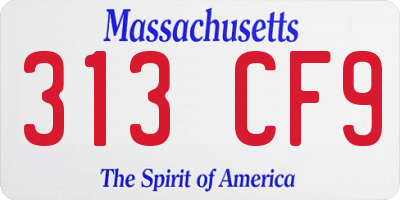 MA license plate 313CF9