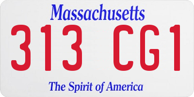 MA license plate 313CG1