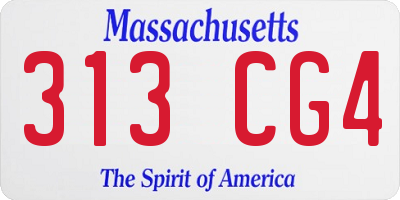 MA license plate 313CG4