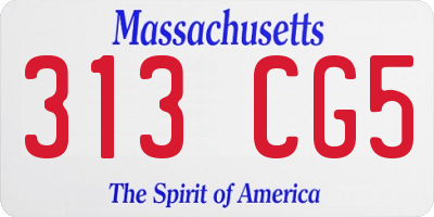 MA license plate 313CG5