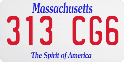 MA license plate 313CG6