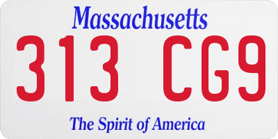 MA license plate 313CG9
