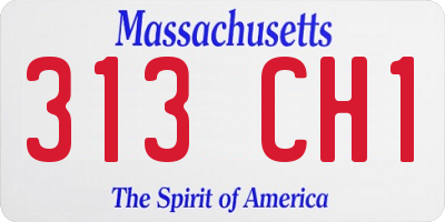 MA license plate 313CH1