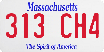 MA license plate 313CH4