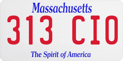 MA license plate 313CI0