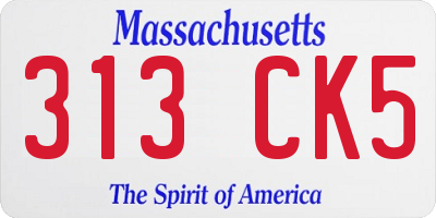 MA license plate 313CK5