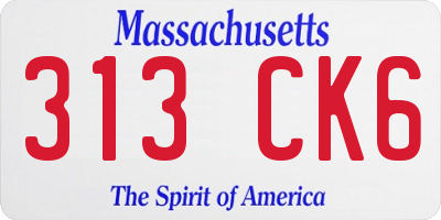 MA license plate 313CK6