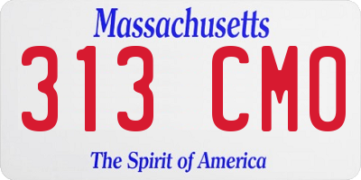 MA license plate 313CM0