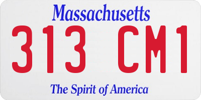MA license plate 313CM1