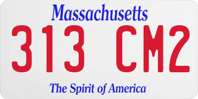 MA license plate 313CM2