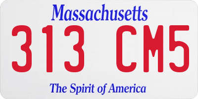 MA license plate 313CM5