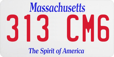 MA license plate 313CM6