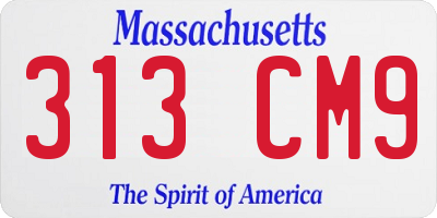 MA license plate 313CM9