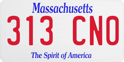 MA license plate 313CN0