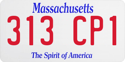 MA license plate 313CP1