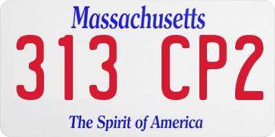 MA license plate 313CP2