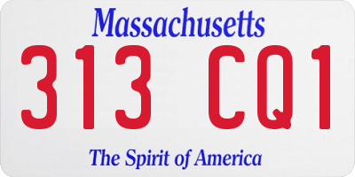 MA license plate 313CQ1