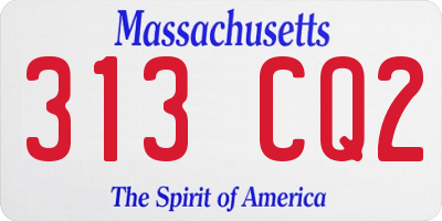 MA license plate 313CQ2