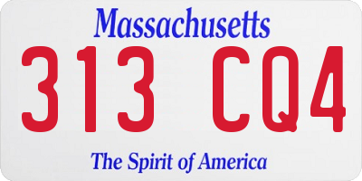MA license plate 313CQ4