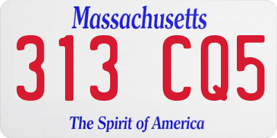 MA license plate 313CQ5