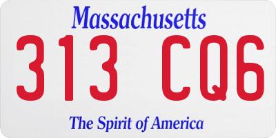 MA license plate 313CQ6