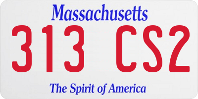 MA license plate 313CS2