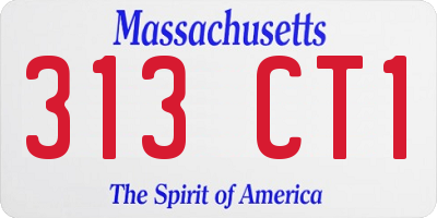 MA license plate 313CT1