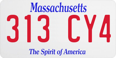 MA license plate 313CY4