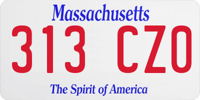 MA license plate 313CZ0