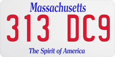 MA license plate 313DC9