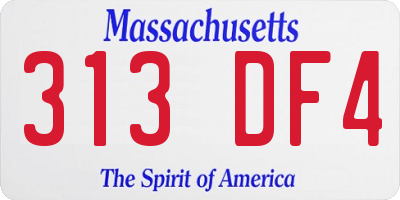 MA license plate 313DF4
