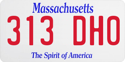 MA license plate 313DH0