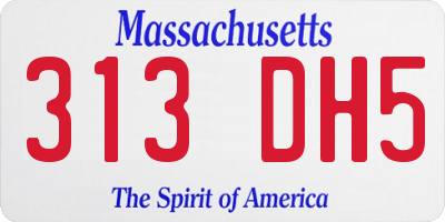 MA license plate 313DH5