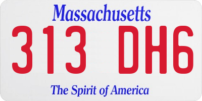 MA license plate 313DH6