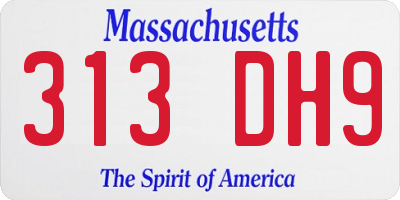 MA license plate 313DH9