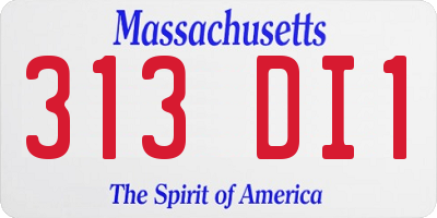 MA license plate 313DI1
