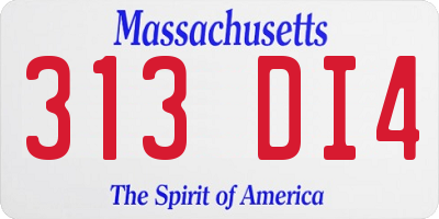 MA license plate 313DI4